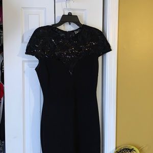 Black formal dress.